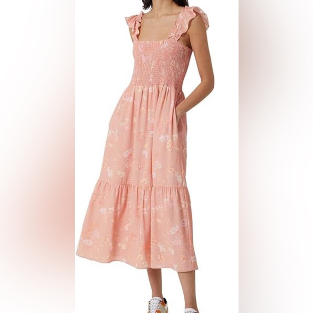 Diana Verona Smocked tiered midi dress